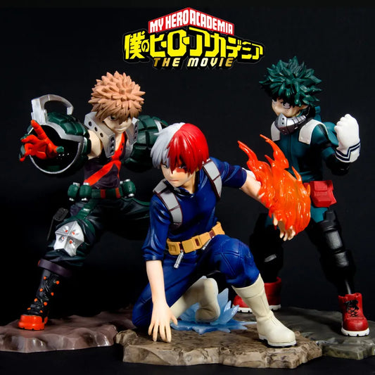 Figura de My Hero Academia Anime Midoriya Izuku Bakugou Katsuki Todoroki Shouto escala 1/8 PVC figura de acción modelo muñeca juguetes 21cm