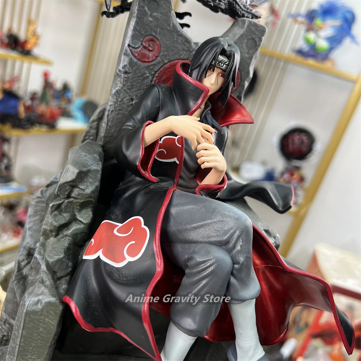 Naruto Anime 35cm GK Throne Uchiha Itachi Action Anime Figures  Collection Collectible Model Fidget Children Toys Christmas Gift