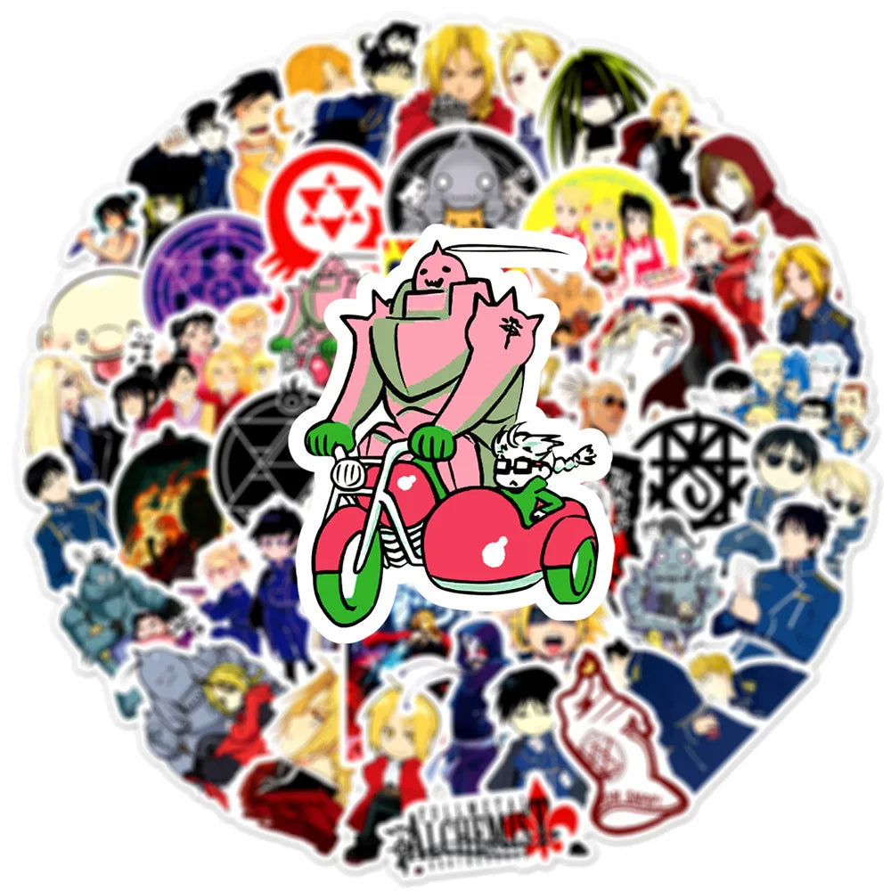 10/30/50PCS Aesthetic Stickers Anime Fullmetal Alchemist Water Bottle Laptop Waterproof Graffiti Decal Sticker Packs Kid Toy