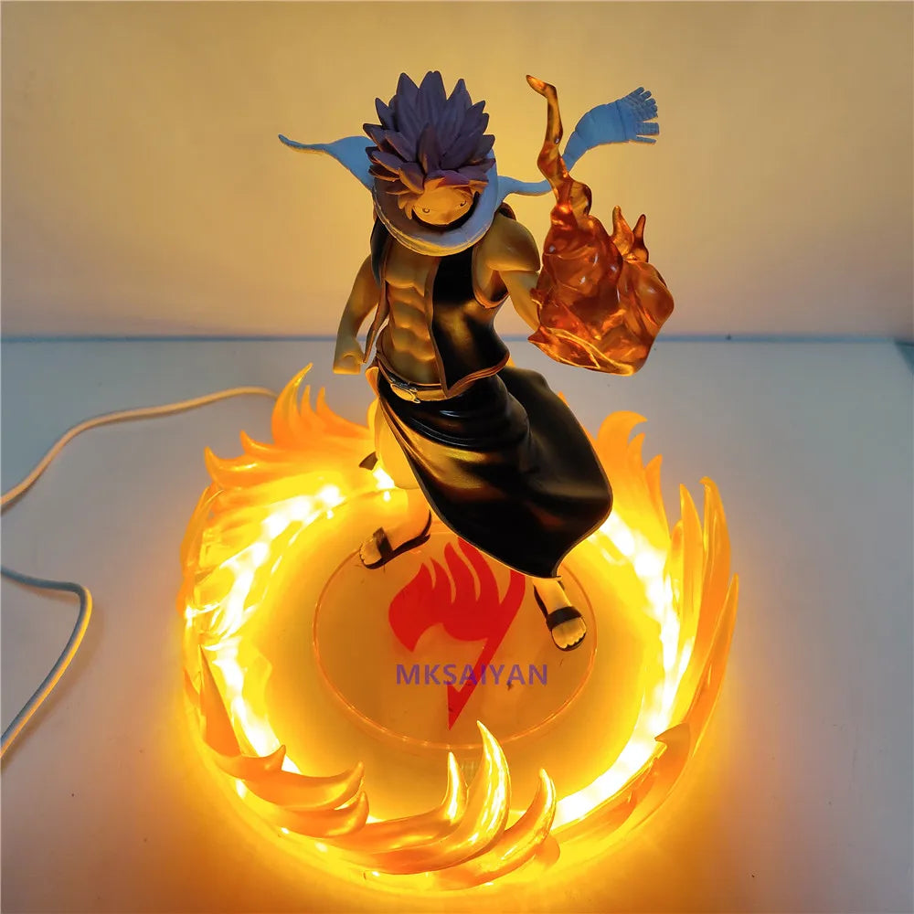 Fairy Tail Anime DIY Figures Etherious Natsu Dragneel Night Lights LED Action Figurals PVC Brinquedos Effect Collectible Figma