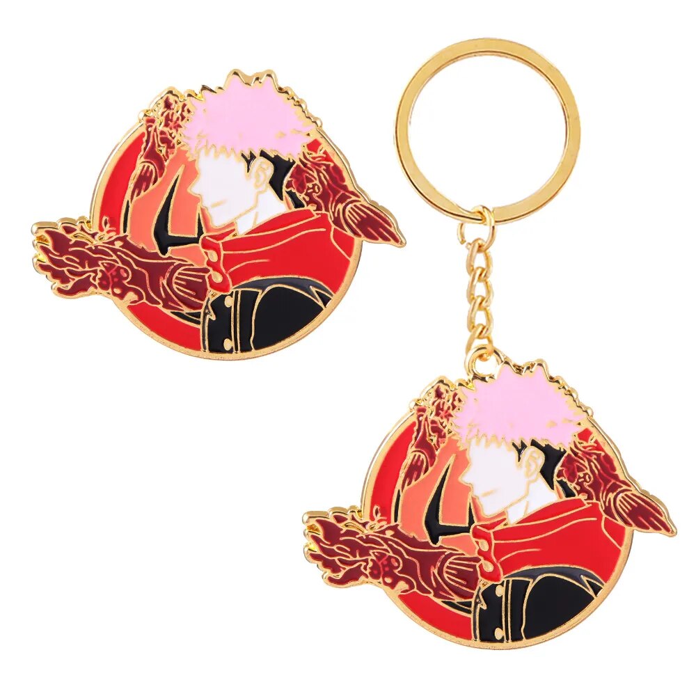 Anime Jujutsu Kaisen Keychain Yuji Itadori Gojou Satoru Geto Suguru Enamel Keychain Cosplay Collection Cartoon Gifts for Friend