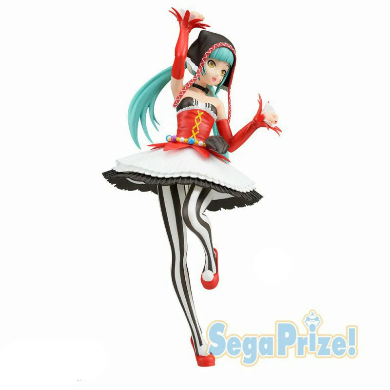 23cm Original Anime Figurine Hatsune Miku Clown Pieretta Collection Kawaii Doll PVC Action Dercation Model Kids Toys For Girls