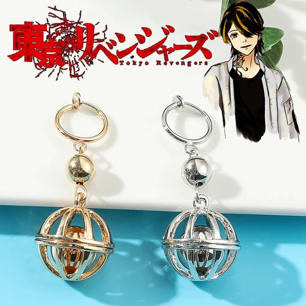 Anime Tokyo Revengers Kazutora Hanemiya Earrings Cosplay Party Decoration Metal Pendant Accessories Jewelry Halloween Party Gift