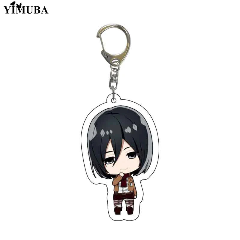 Fashion Attack on Titan Q Version Acrylic Keychain Cartoon Printed Anime Figures Pendant Key Chain Cosplay Jewelry Friends Gift