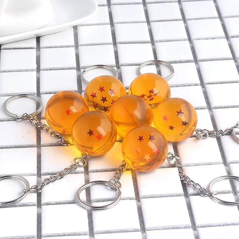 Llavero de la serie Dragon Ball de Anime, accesorios de colgantes, 1, 2, 3, 4, 5, 6, 7, estrella, bolas de dragón, llavero de Cosplay, colgante, soporte, juguetes, regalo