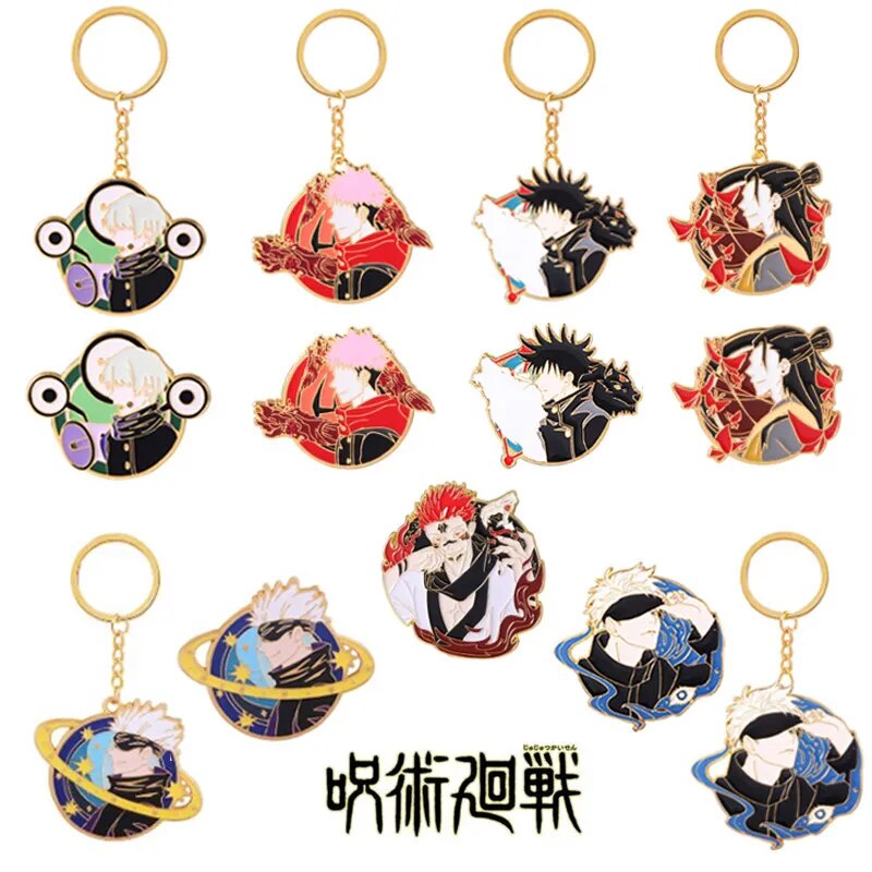 Anime Jujutsu Kaisen Keychain Yuji Itadori Gojou Satoru Geto Suguru Enamel Keychain Cosplay Collection Cartoon Gifts for Friend