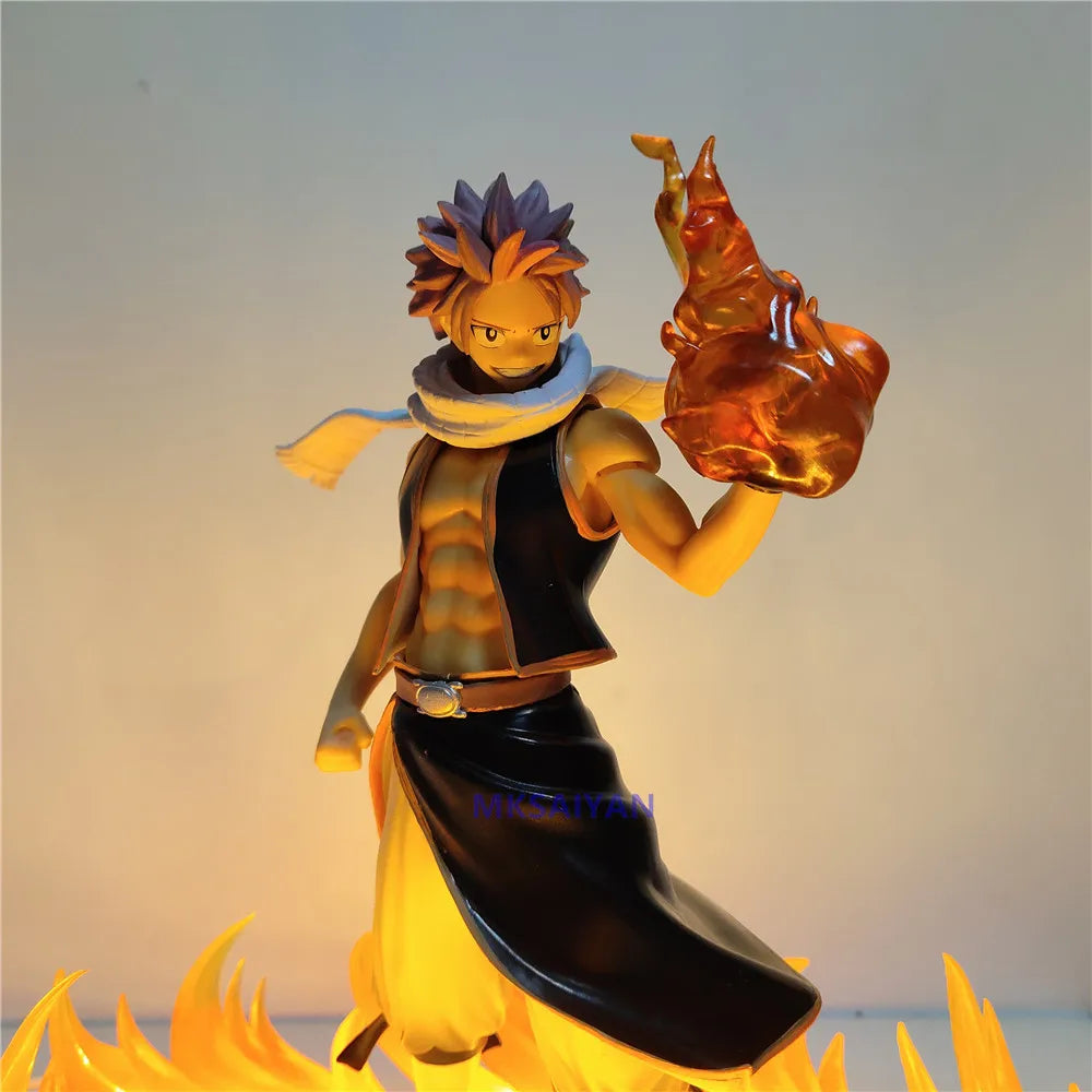 Fairy Tail Anime DIY Figures Etherious Natsu Dragneel Night Lights LED Action Figurals PVC Brinquedos Effect Collectible Figma