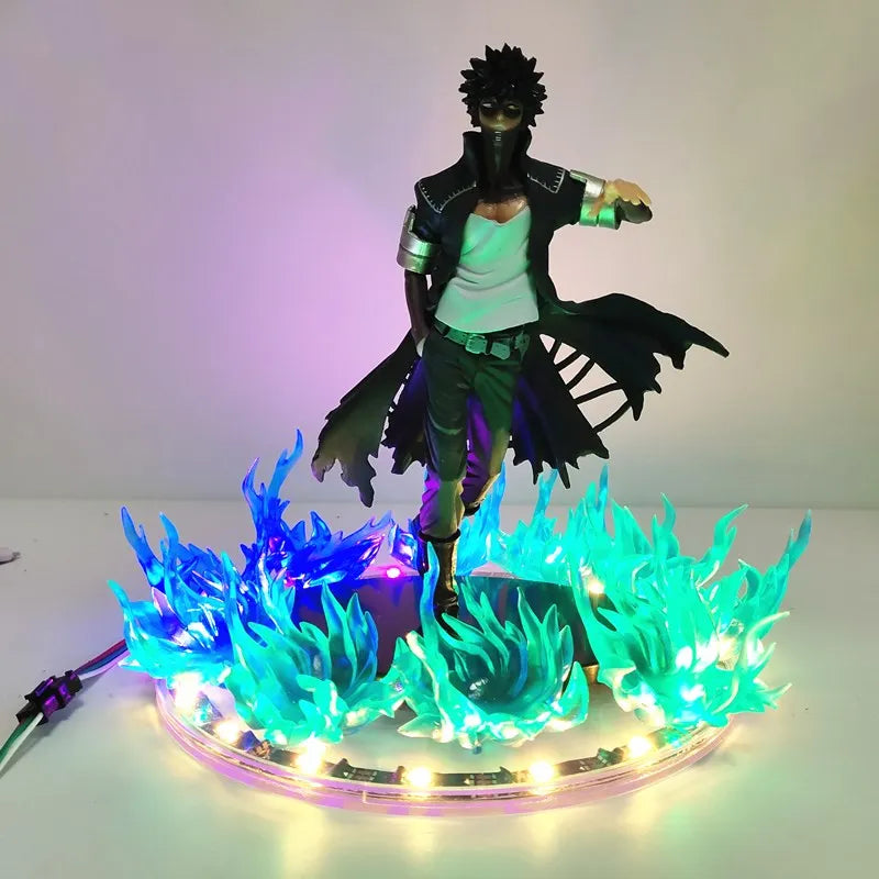 Figuras de My Hero Academia Anime Dabi escena de fuego azul DIY Led PVC juguete 17cm Boku no Hero Academia Dabi estatua figuras de acción muñeca