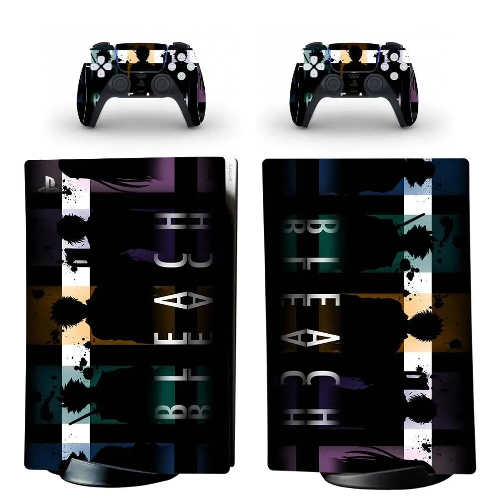 Anime Bleach PS5 Digital Edition Skin Sticker Decal Cover for PlayStation 5 Console and 2 Controllers PS5 Skin Sticker Vinyl