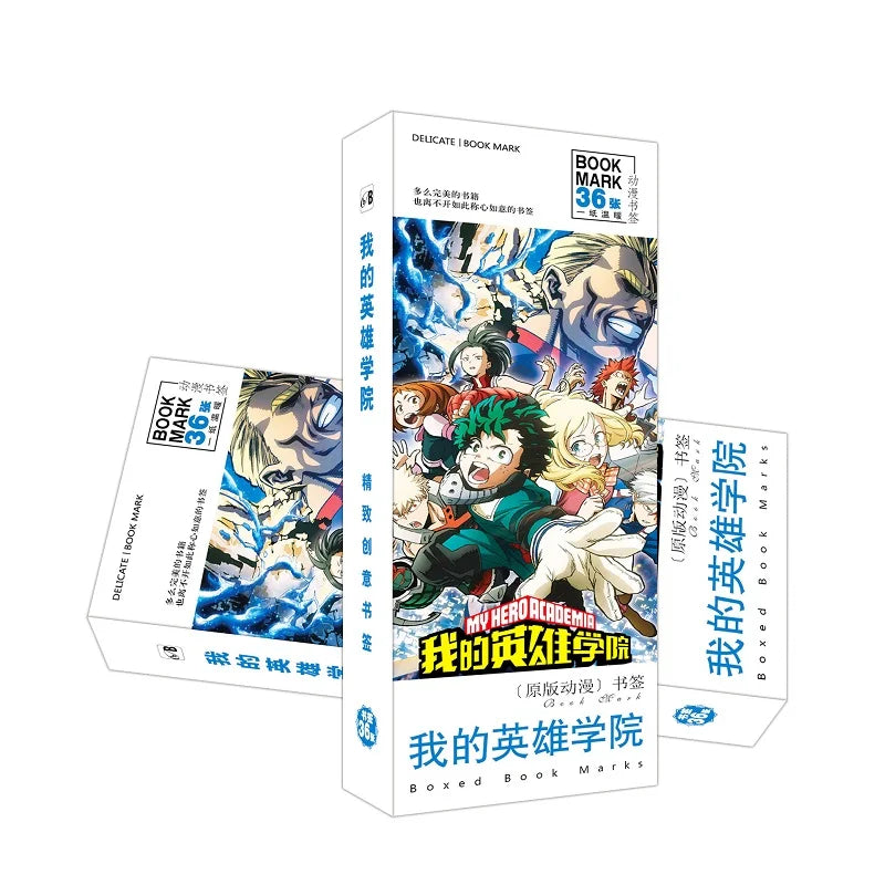 36 Pcs/Set Anime My Hero Academia Paper Bookmark Midoriya Izuku, Todoroki Shouto Book Holder Message Card Cosplay Gift