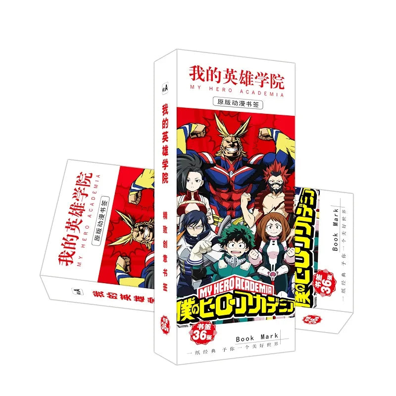 36 Pcs/Set Anime My Hero Academia Paper Bookmark Midoriya Izuku, Todoroki Shouto Book Holder Message Card Cosplay Gift