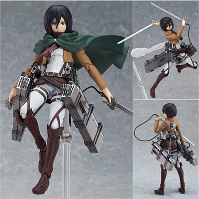 Anime Attack on Titan 203 Mikasa Ackerman Figma Action 15CM PVC Figure Model Toy Figurine Doll Collectible