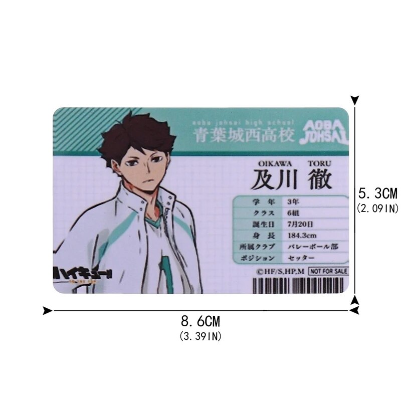 Japan Anime Haikyuu!! Hinata Shoyo Kageyama Tobio Figures Collective Card Student ID Card Comic Fans Cosplay Toys