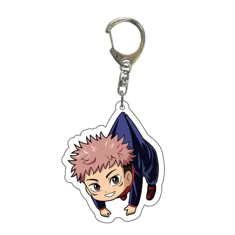 Anime Jujutsu Kaisen llavero acrílico figura de dibujos animados Yuji Itadori Kugisaki Nobara llaveros soporte de Metal llavero joyería regalos