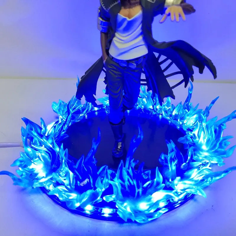 Figuras de My Hero Academia Anime Dabi escena de fuego azul DIY Led PVC juguete 17cm Boku no Hero Academia Dabi estatua figuras de acción muñeca