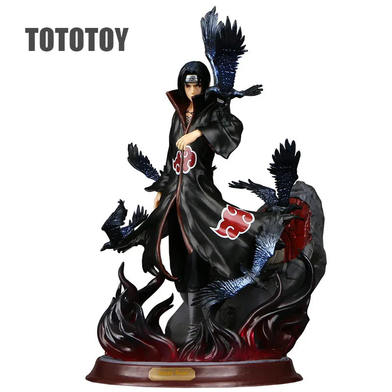 Figura de acción de Naruto Shippuden Akatsuki Uchiha Itachi Crow NamikazeMinato 29cm PVC Anime modelo estatua juguetes Figma