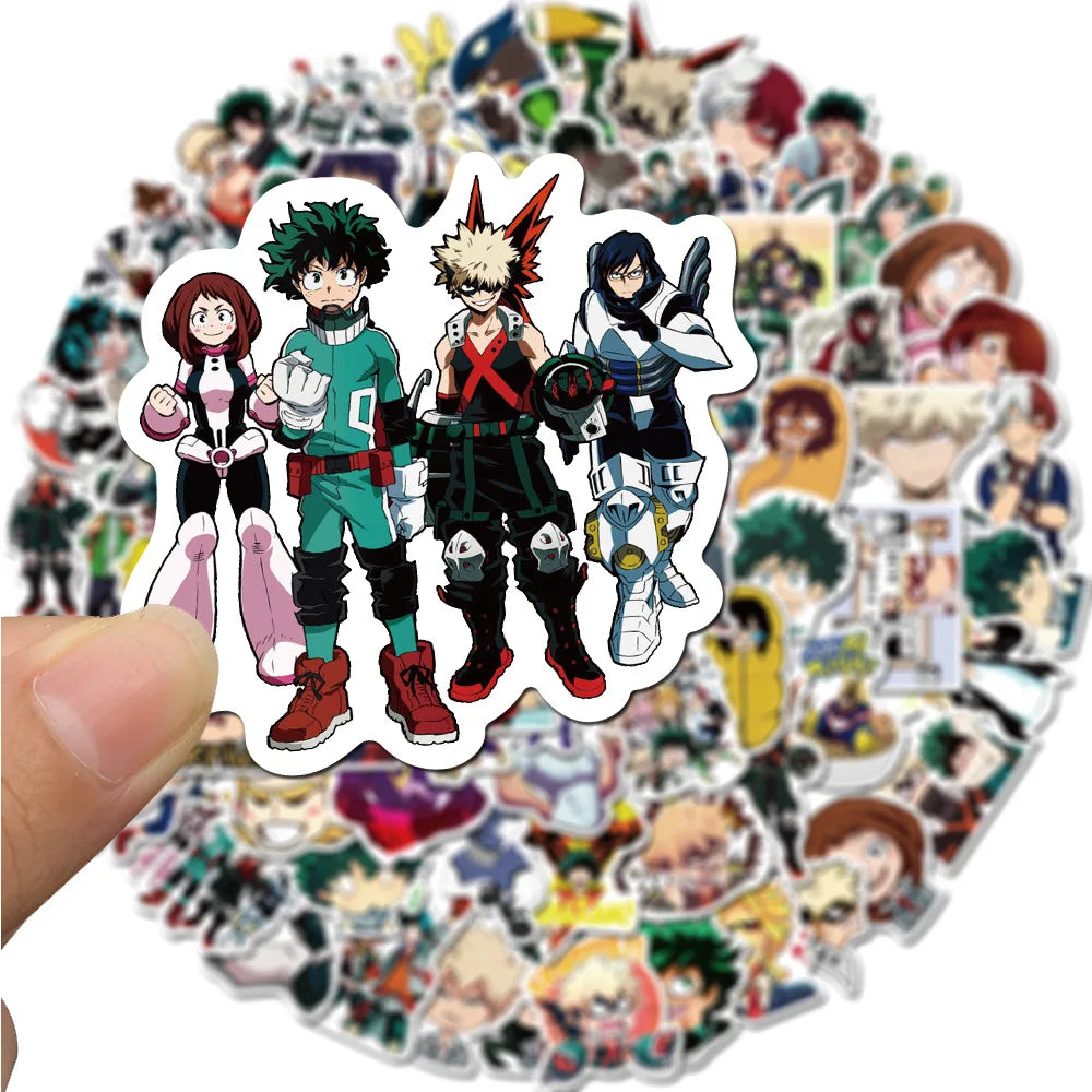 Japan Anime Kawaii Stickers My Hero Academia Midoriya All Might Bakugo Todoroki Mirio Shigaraki Scrapbooking Stationery Sticker