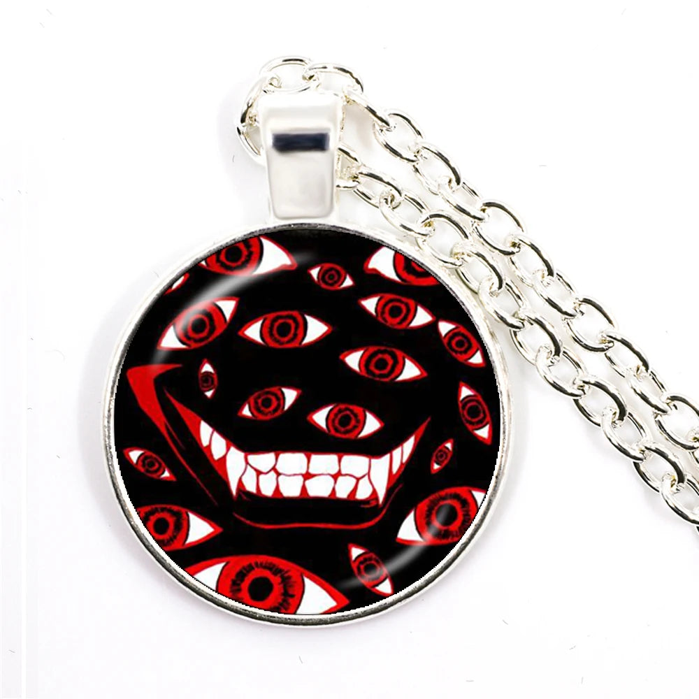 Hellsing Alucard Pentagram Pendant Necklace 25mm Glass Cabochon Pentagram Statement Pendant Jewelry For Women Girls Gift