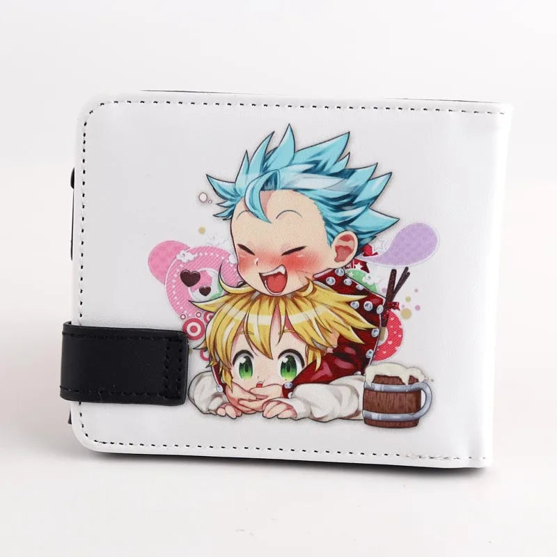 The Seven Deadly Sins Purse Cute Cartoon Short Button Wallet Fox's Sin of Greed Ban Coin Pocket