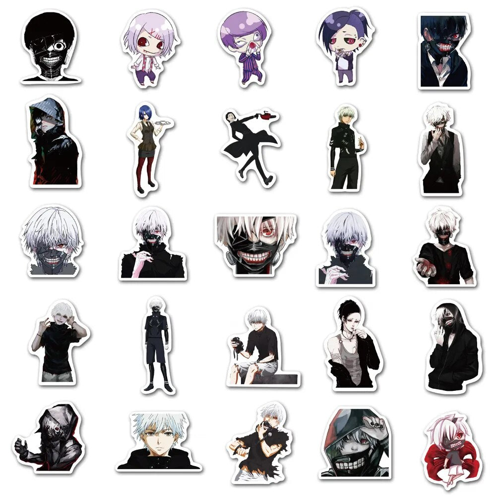 10/50pcs Tokyo Ghoul Sticker Japan Anime Series Graffiti Sticker DIY Pegatinas Bicycle Skateboard Luggage Waterproof Toy Sticker