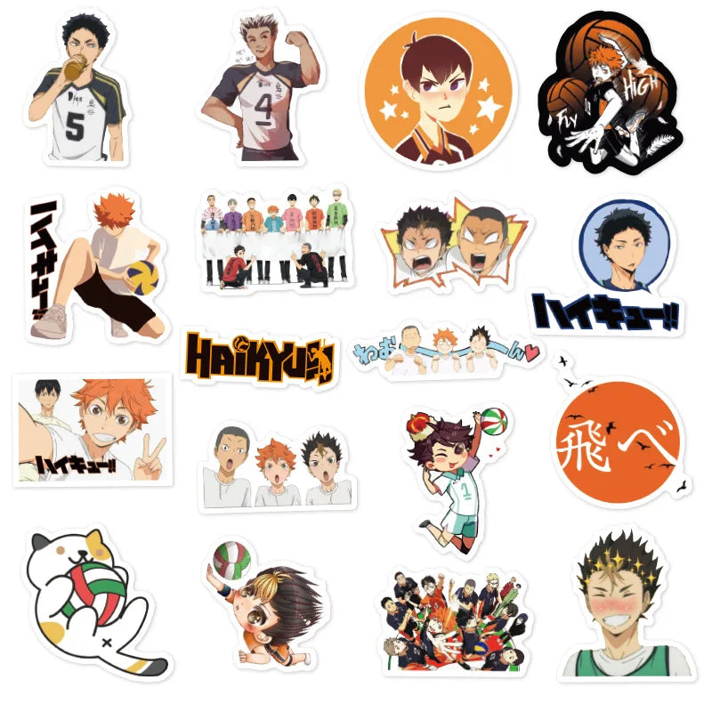 10/50Pcs Haikyuu!! Stickers Japanese Anime Sticker Volleyball for Decal on Guitar Suitcase Laptop Phone Fridge Motorcycle Car