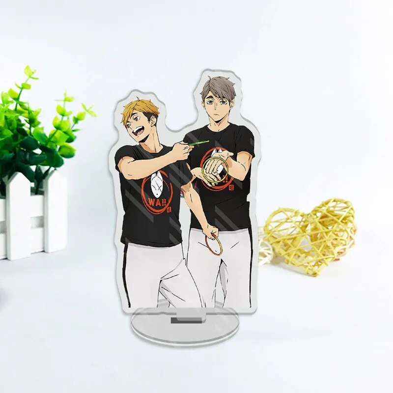 Anime Haikyuu!! Soporte de escritorio acrílico, figuras de modelos de voleibol, figuras para adolescentes, soporte para platos, decoración de mesa para actividades, decoración de tartas