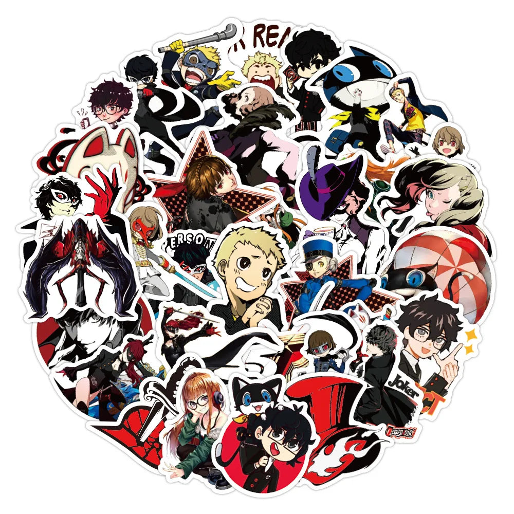 10/30/50PCS Persona 5 Anime Stickers Skateboard Fridge Guitar Laptop Motorcycle Luggage Classic Toy Cartoon Decals Sticker Toy