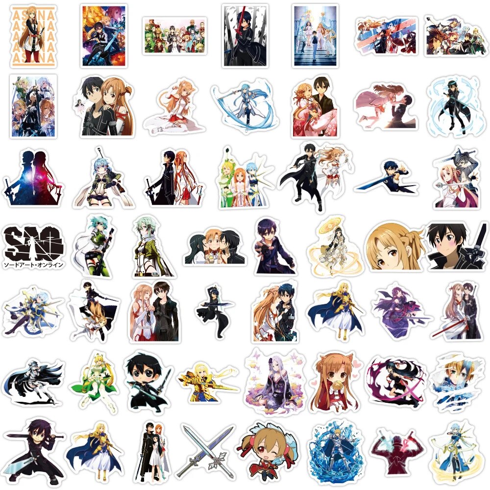 10/30/50PCS Sword Art Online Anime Stickers Skateboard Fridge Laptop Motorcycle Luggage Graffiti Cartoon Waterproof Sticker Toy