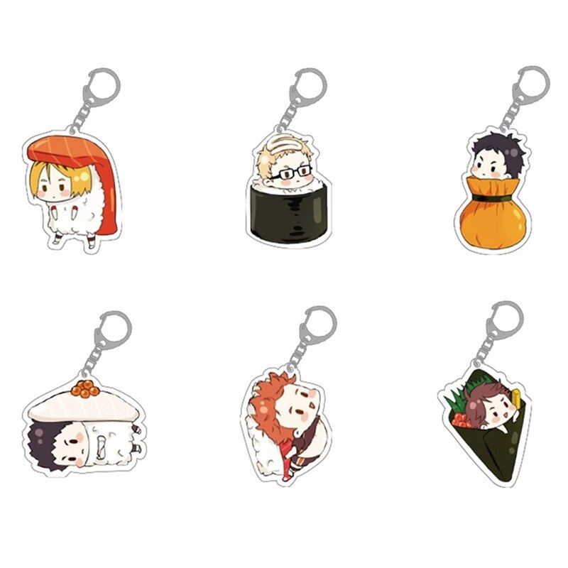 Popular Anime Manga Haikyuu!! Keychain High School Volleyball Boy Hinata Shoyo Kageyama Tobio Figures Acrylic Pendant Key Chain