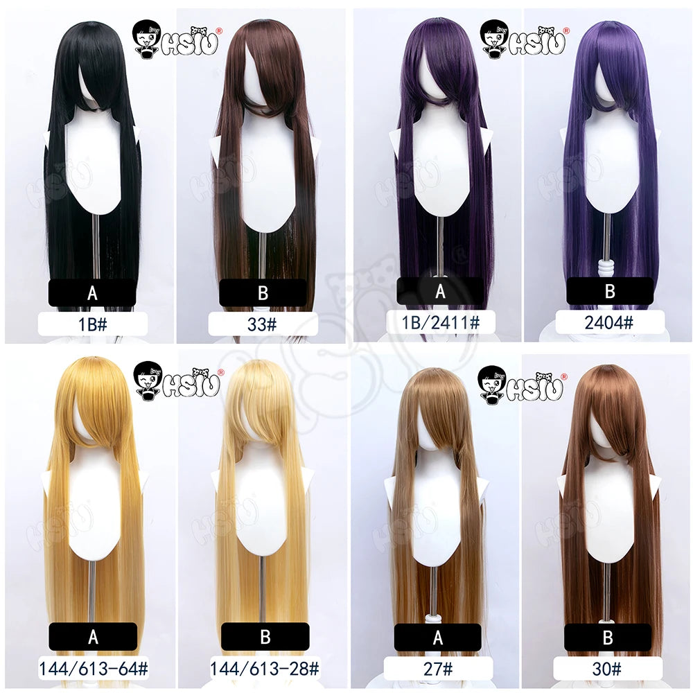 100Cm Long Staight Cosplay Wig HSIU Heat Resistant Synthetic Hair Anime Party wigs 42 color Colourful  brand wig cap