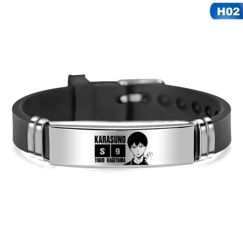 Anime Haikyuu Shouyou Hinata Bracelet Volleyball Boy Silicone Wristband Adjustable Wrist Band Cuff Bracelet Sports Casual Gift