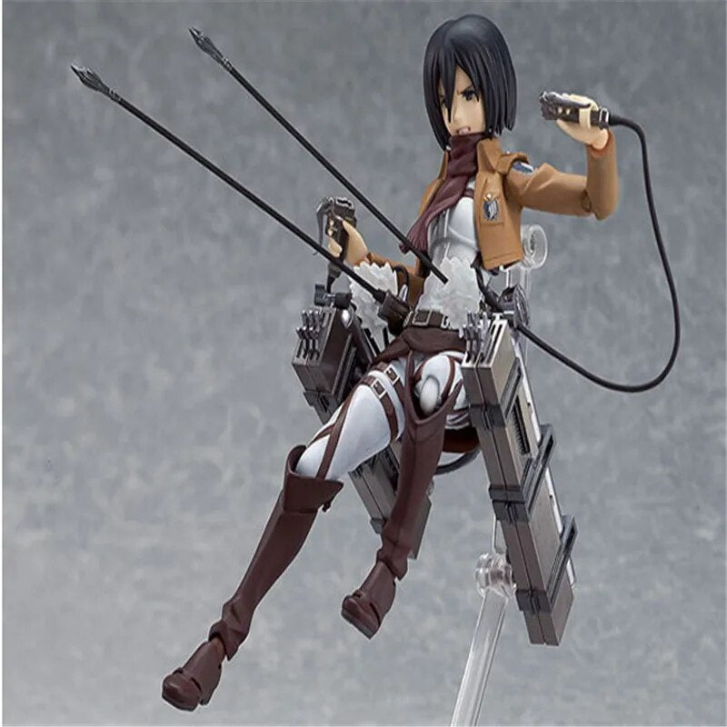 Anime Attack on Titan 203 Mikasa Ackerman Figma acción 15CM figura de PVC en miniatura juguete estatuilla muñeca coleccionable