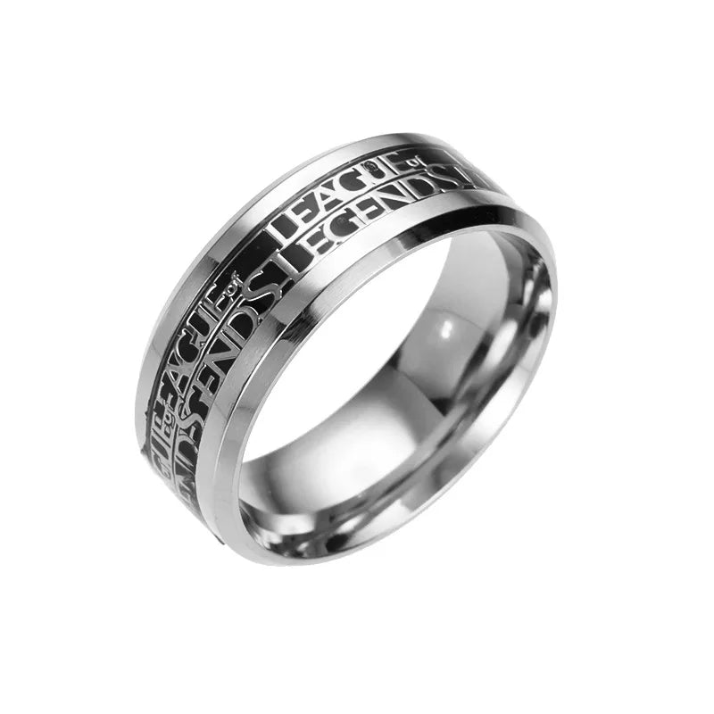 Fashion 316L Stainless Steel League of Legends LOL Game Personality Men's Ring Jewelry 2020 Men's and Women's Party CarnivalGift