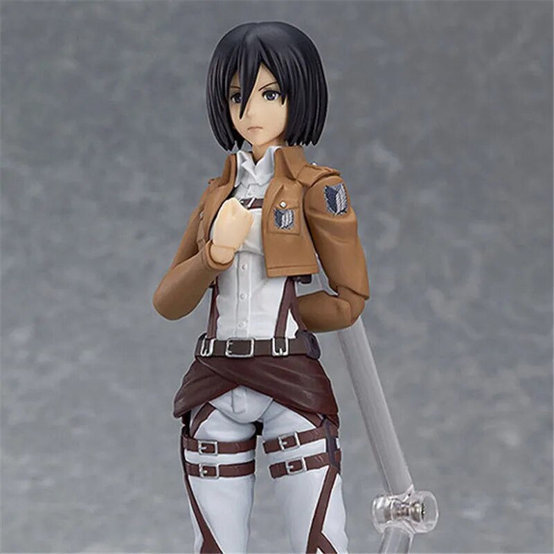 Anime Attack on Titan 203 Mikasa Ackerman Figma Action 15CM PVC Figure Model Toy Figurine Doll Collectible