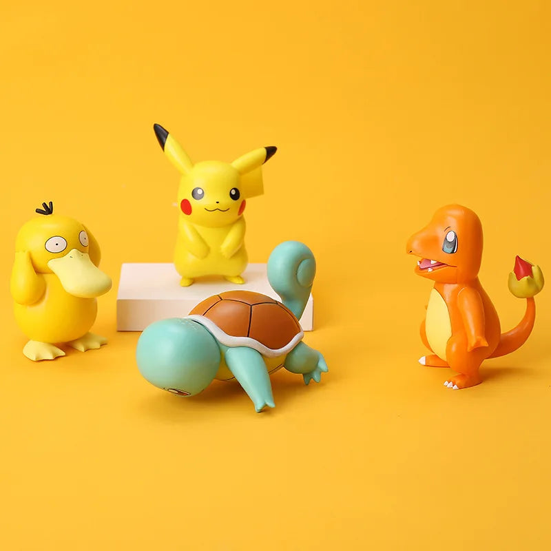 6 unids/set Pokemon Pikachu figuras de Anime Charmander Psyduck Squirtle Jigglypuff Bulbasaur juguete de alta calidad modelo niños mejores regalos