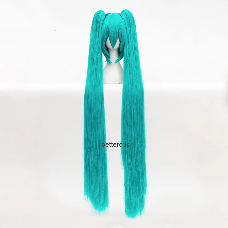 High Quality Vocaloid Miku Cosplay Wig Long Heat Resistant Synthetic Hair Clip Ponytails Wigs + Wig Cap