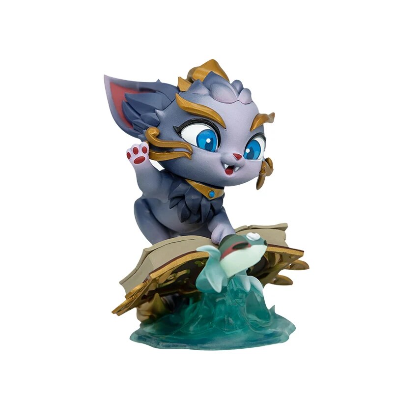 Genuine League of Legends Magical Cat Yuumi Cartoon Game Garage Kit Movable Doll Animation Ornament Model Birthday Gift For Kids