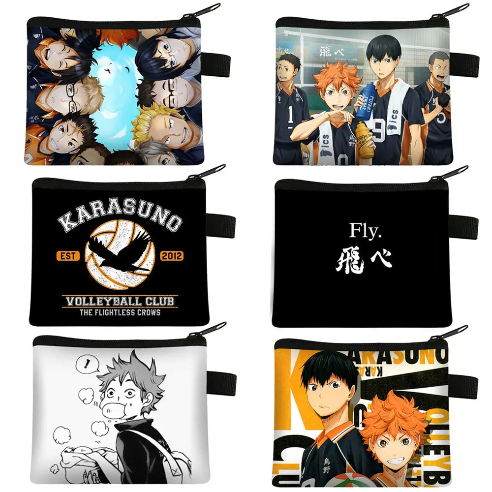 Anime Haikyuu! Coin Purse Oya Oya Oya Haikyuu Wallet Hinata Shoyo Hinata Fly High Money Bag Purse Women Card Holder Coin Bag