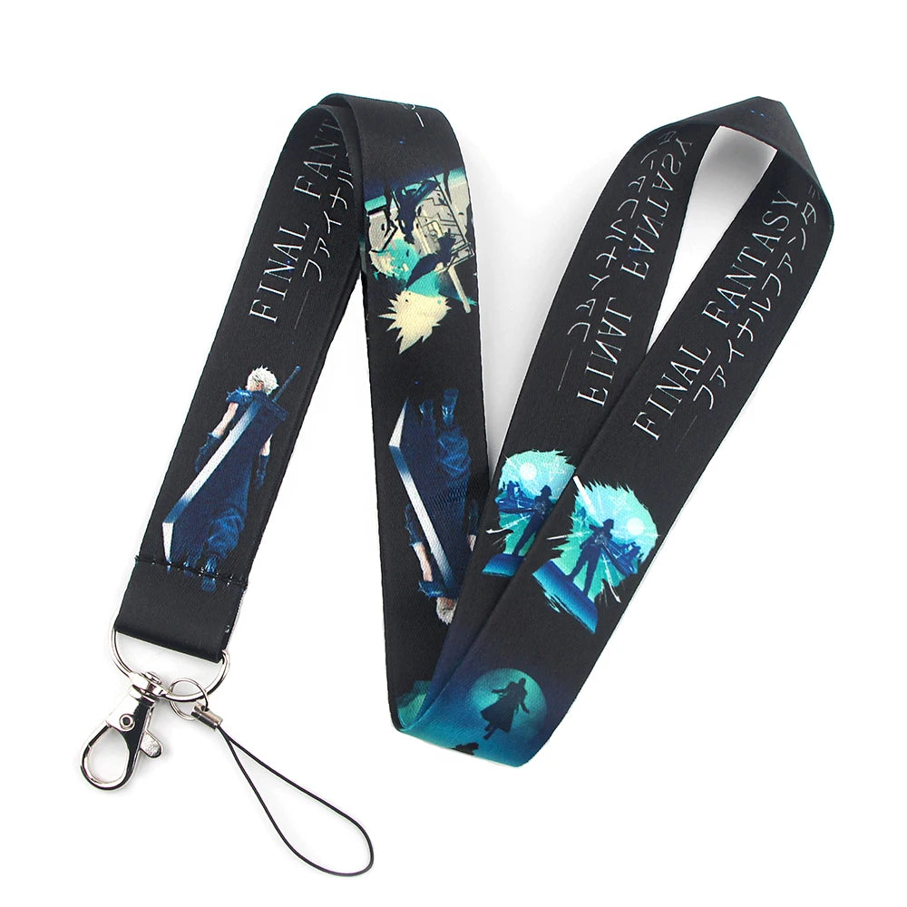 DZ1288 Final Fantasy Lanyards for Key Neck Strap For Card Badge Gym Key Chain Lanyard Key Holder DIY Hang Rope Keychain