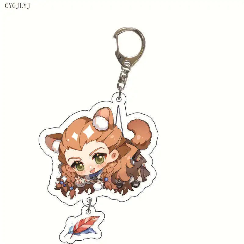 Anime Genshin Impact Zhongli Diluc Venti Paimon Keychain Base Acrylic Stands Keyring Gift For Men Women Bag Keyring Jewelry Gift