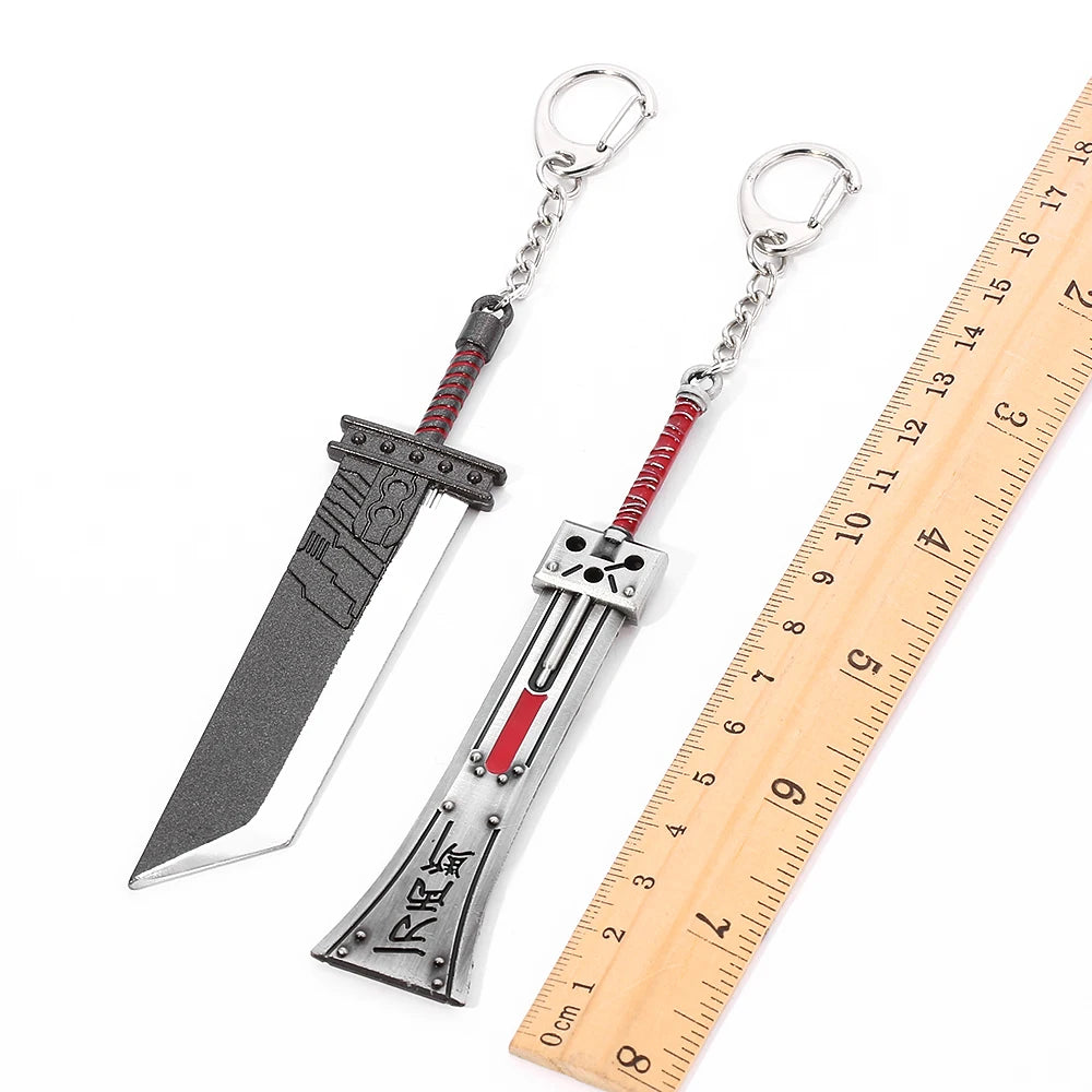 Final Fantasy 7 VII Remake Sword Keychain Cloud Strife Buster Sword Zack Fair Weapon Metal Pendant Key Chains Cosplay llaveros