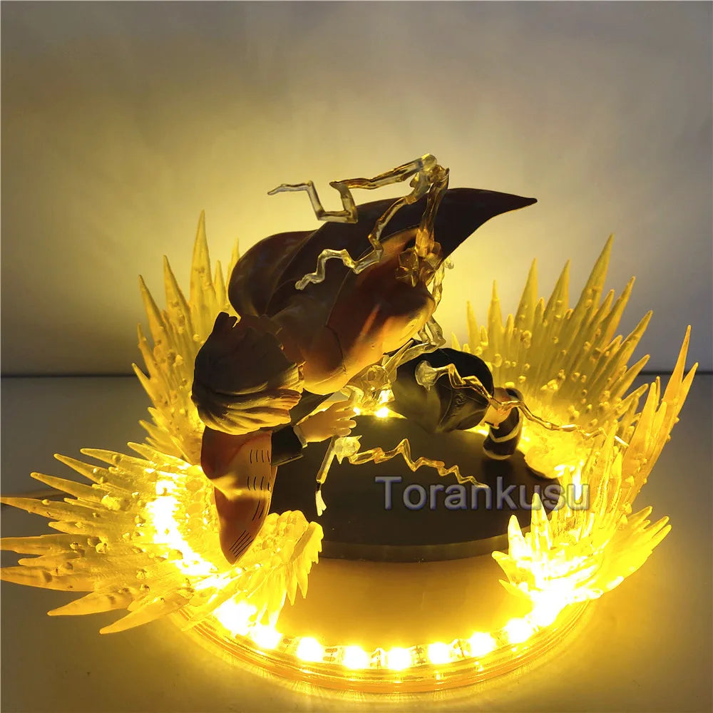 Demon Slayer Zenitsu DIY Set Anime Figures Action Kimetsu no Yaiba LED PVC Toys Demonic Collection Lamp Figurine Flash Doll Toys