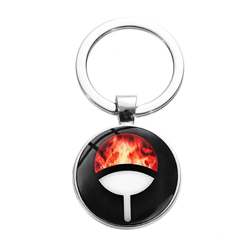 Naruto Sharingan Eye Keychain Accessories Anime Cartoon Uchiha Clan Cabochon Cool Stuff Key Ring Pendant Toys for Children Gift