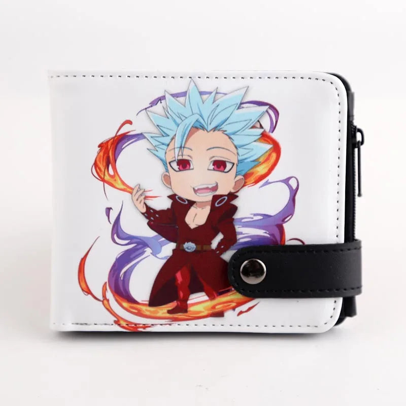 The Seven Deadly Sins Purse Cute Cartoon Short Button Wallet Fox's Sin of Greed Ban Coin Pocket