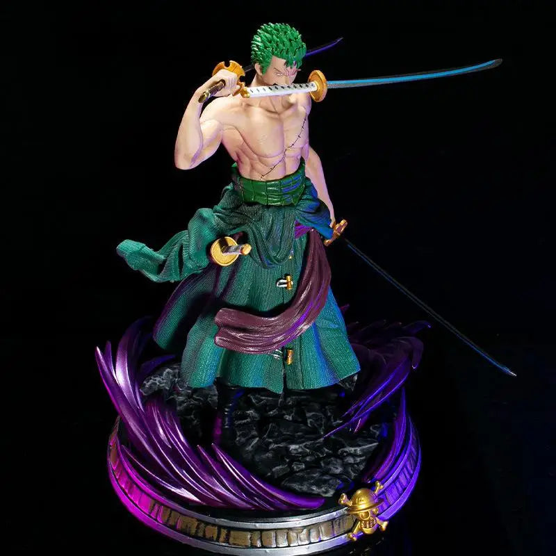 One Piece Anime Figure Fantasy GK Roronoa Zoro Santoryu Double Headed Pvc Action Figure Collection Model Toys Statue Decoration