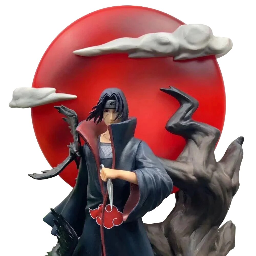 Naruto Shippuden Anime Tsukuyomi Uchiha Itachi GK figura de acción modelo 36CM estatua luminosa de PVC Figma juguetes para niños