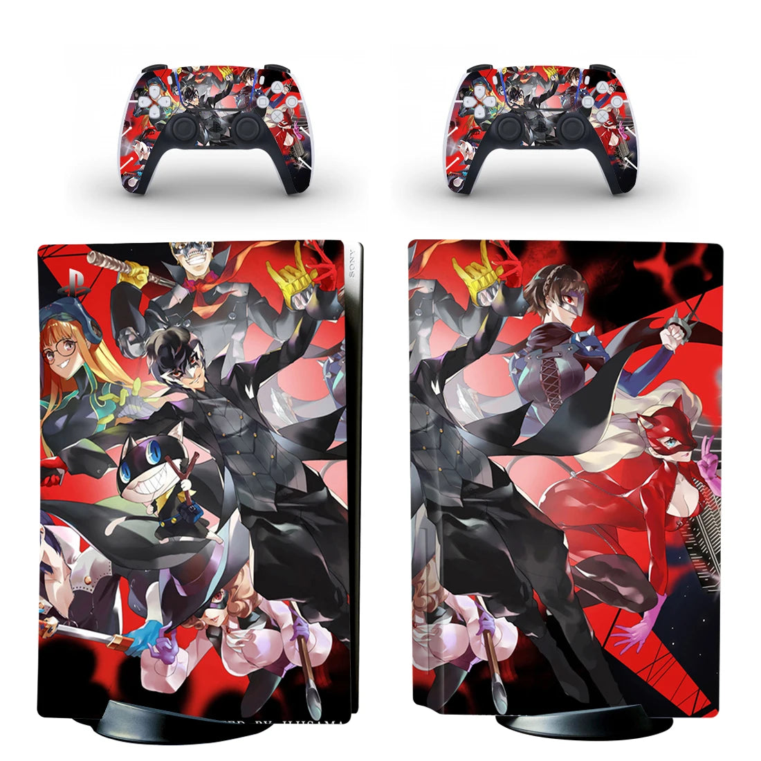 Persona 5 PS5 Standard Disc Skin Sticker Decal Cover for PlayStation 5 Console and 2 Controllers PS5 Disk Skin Vinyl