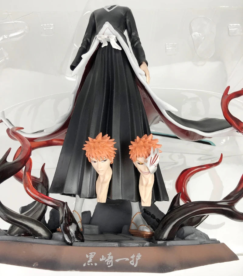 2 Heads Anime Bleach GK Kurosaki Ichigo Action Figure PVC Excellent Model Figurine Toy Top Gift Display Collectables 29cm