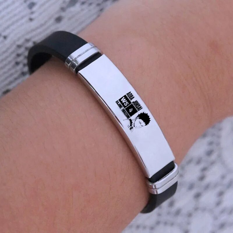 Pulsera de silicona Haikyuu Shouyou Hinata de voleibol para niño, pulsera ajustable, brazalete, regalo deportivo informal