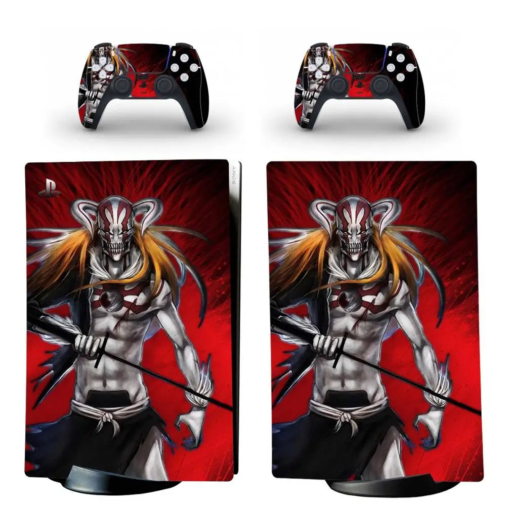 Anime Bleach PS5 Digital Edition Skin Sticker Decal Cover for PlayStation 5 Console and 2 Controllers PS5 Skin Sticker Vinyl